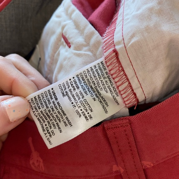 NEW Red Lobster Print Cotton Chino Shorts - Picture 8 of 9